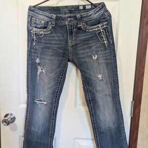 Miss Me Size 29 Inseam 25 Distressed Easy Cropped Jeans